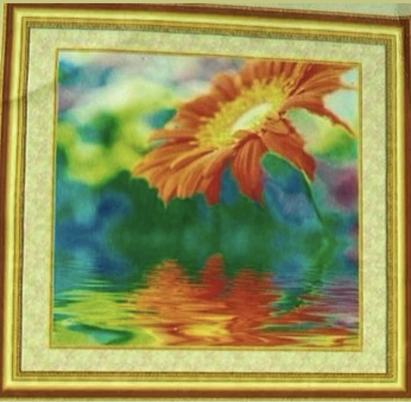 تابلوخام نقاشی باالماس طرح گل ژربرا