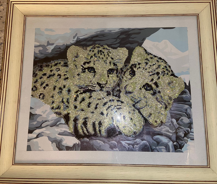 طرح کارشده نقاشی باالماس طرح بچه ببرها